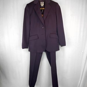 Anne Klein plum two piece suit size 2